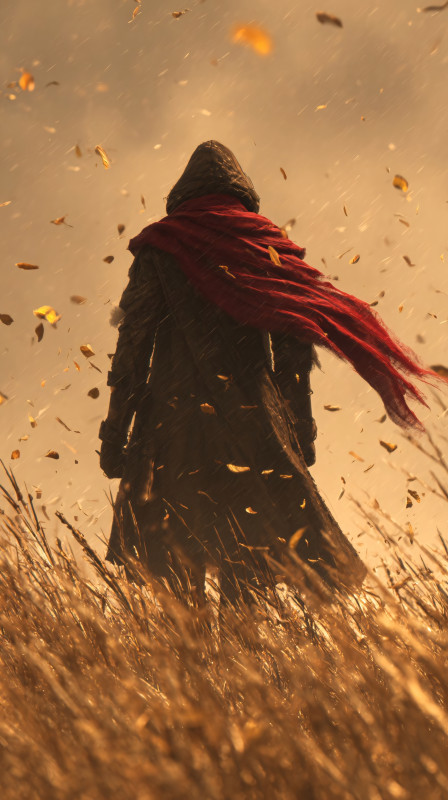 Autumn Breeze Silhouette 4K Mobile Wallpaper