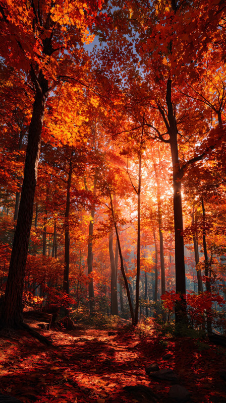 Autumn Forest Glow 4K HD Wallpaper
