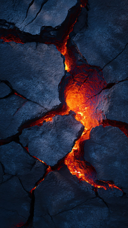 Dramatic Lava Cracks 4K Wallpaper