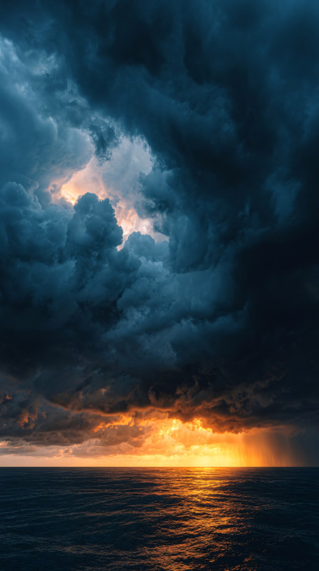 Dramatic Ocean Sunset 4K HD Wallpaper