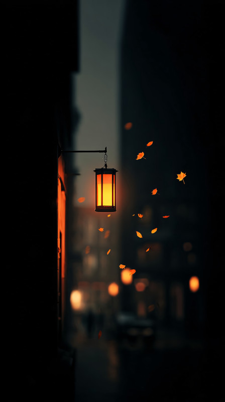 Enchanting Autumn Lantern iPhone Wallpaper