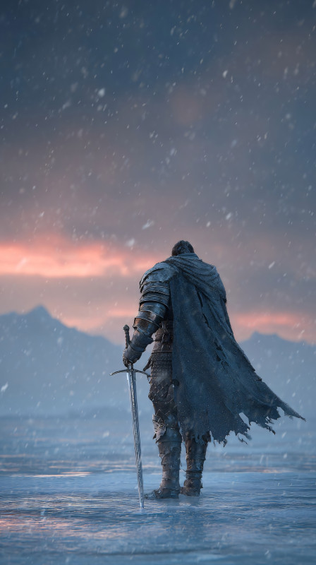 Epic Warrior at Sunset 4K HD Wallpaper