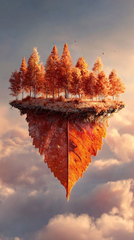 Floating Forest Island 4K HD Wallpaper