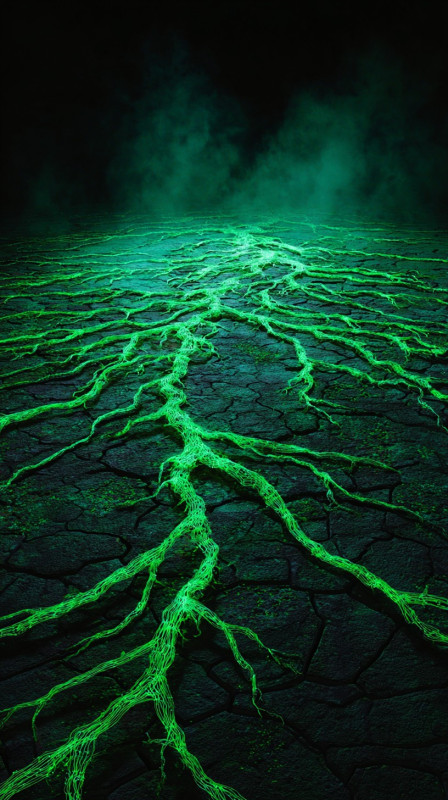 Green Neon Roots HD Wallpaper for Mobile