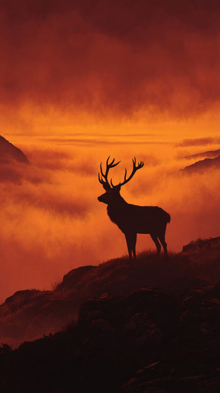 Majestic Deer at Sunset 4K HD Wallpaper