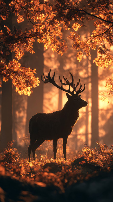 Majestic Deer in Autumn Forest 4K Wallpaper