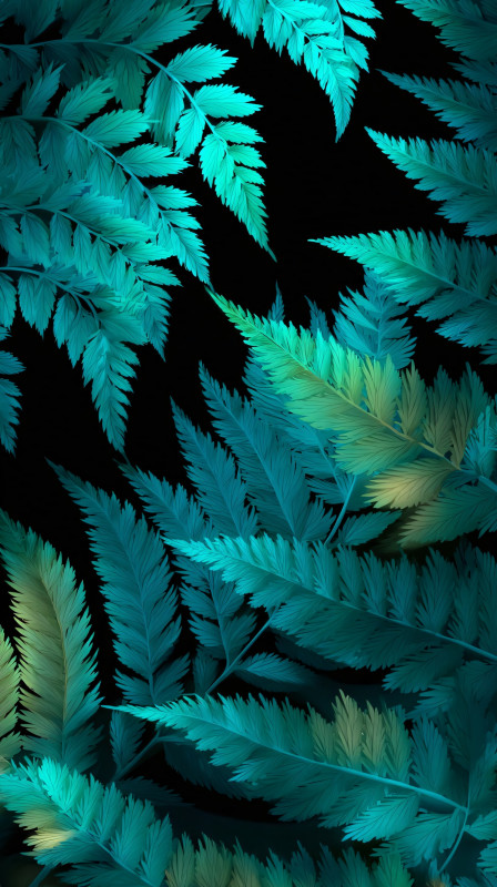 minimal teal leaf pattern 4k wallpaper free download
