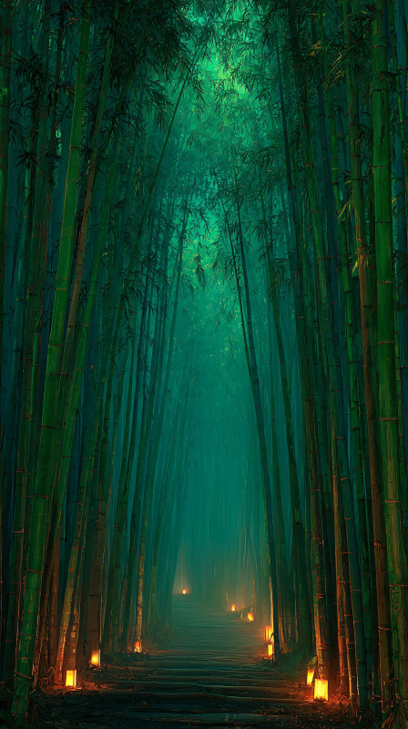 Peaceful Bamboo Forest Path HD Wallpaper
