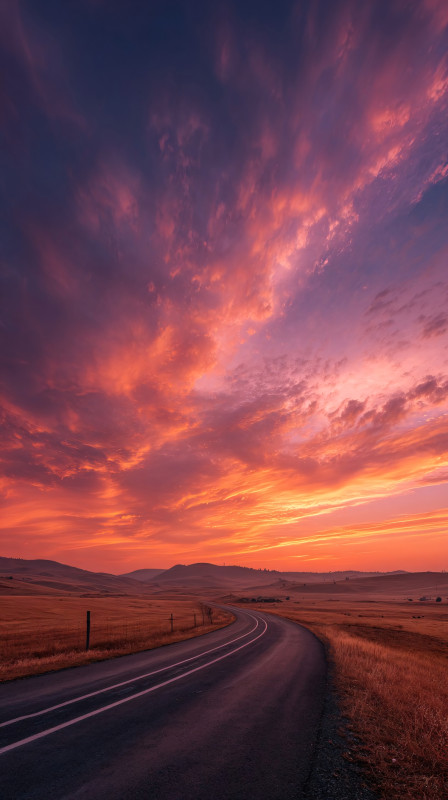 stunning sunset road landscape 4k wallpaper free download