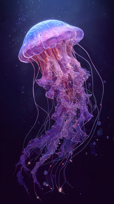 Vibrant Jellyfish 4K HD Wallpaper for Mobile