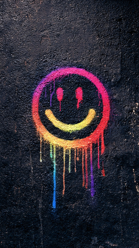 Vibrant Smile Graffiti iPhone Wallpaper